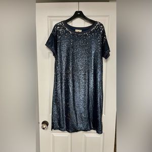 Anthropologie Moulinette Soeurs Sz M midnight blue dress.